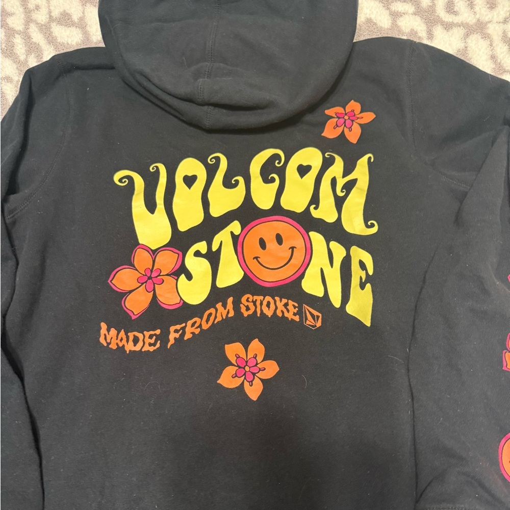 Volcom Graphic Pullover Hoodie Smiley Flower